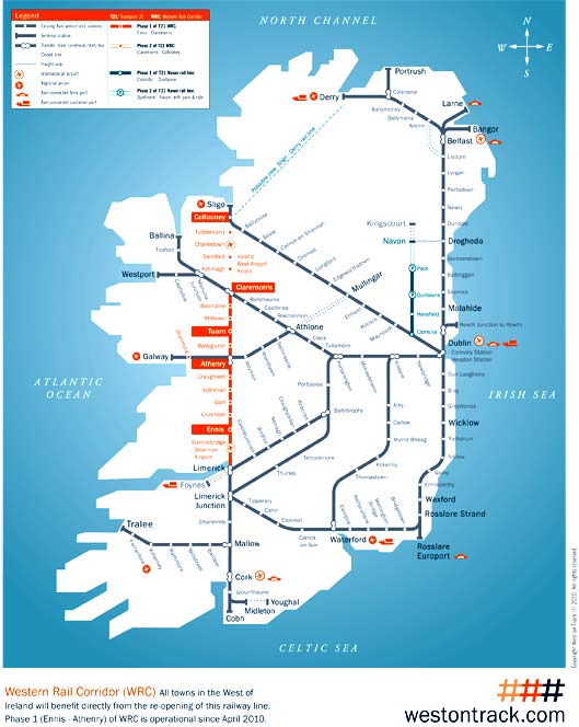 Irish Rail map of Ireland